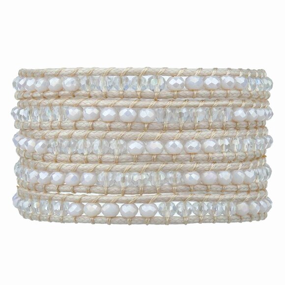 Victoria Emerson Jewelry - Victoria Emerson -  Pearlized Beaded and Crystal Wrap Bracelet
